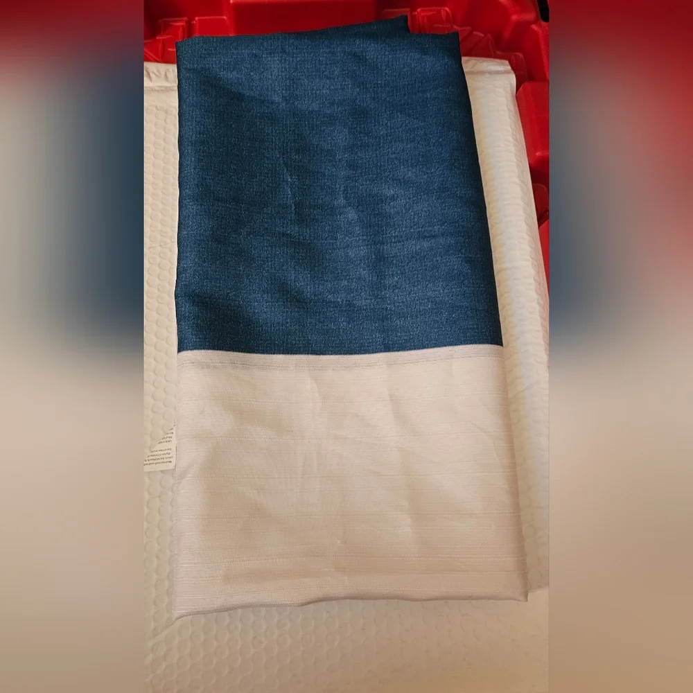 Mainstays White and Blue Shower Curtain Opened From Package But Never Used